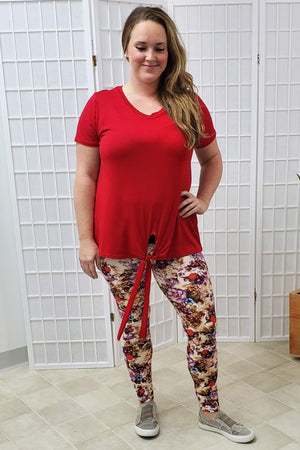 Avelyn Red Front Tie Top