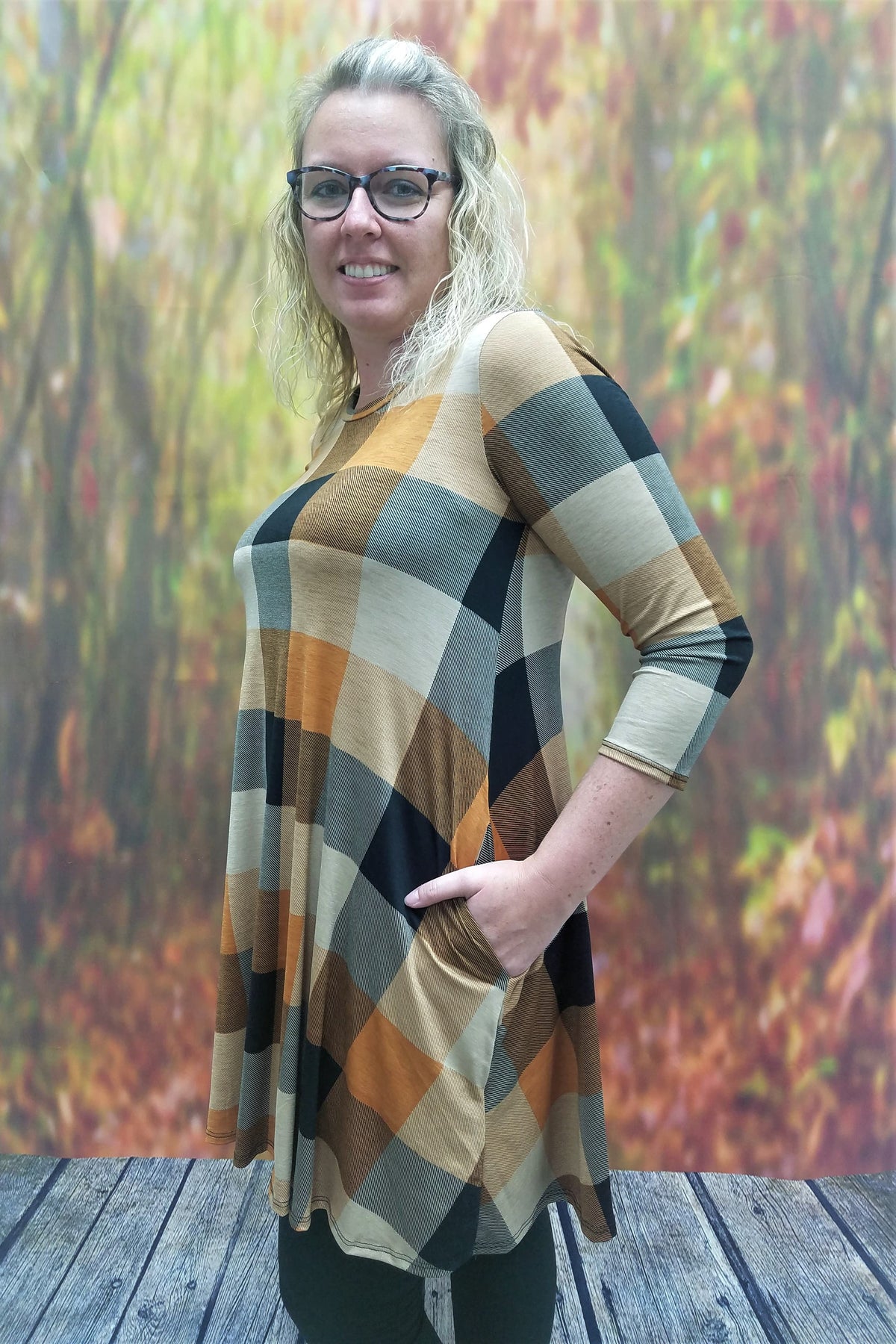 Harvest Plaid Dress SM, MED