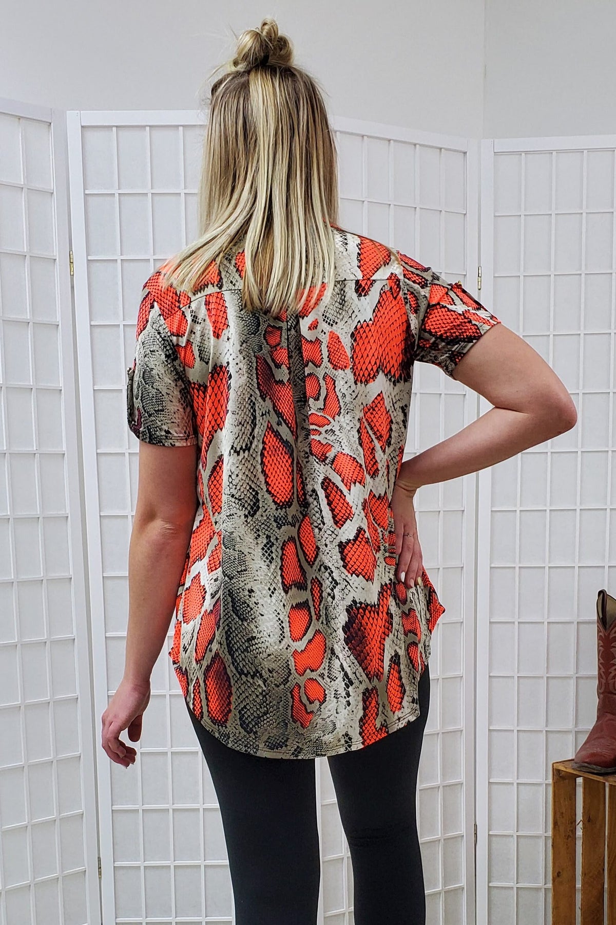 Rylan Snakeskin Top SM, MED, LG, 3XL D5