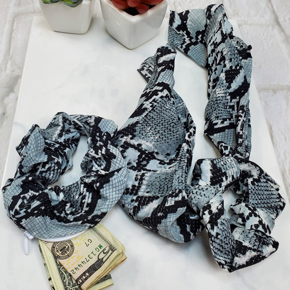 Snakeskin Scrunchie Hair Scarf Set (style6) 💕BUNDLE+OFFER