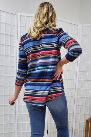 Amy Striped 3/4 Sleeve Top