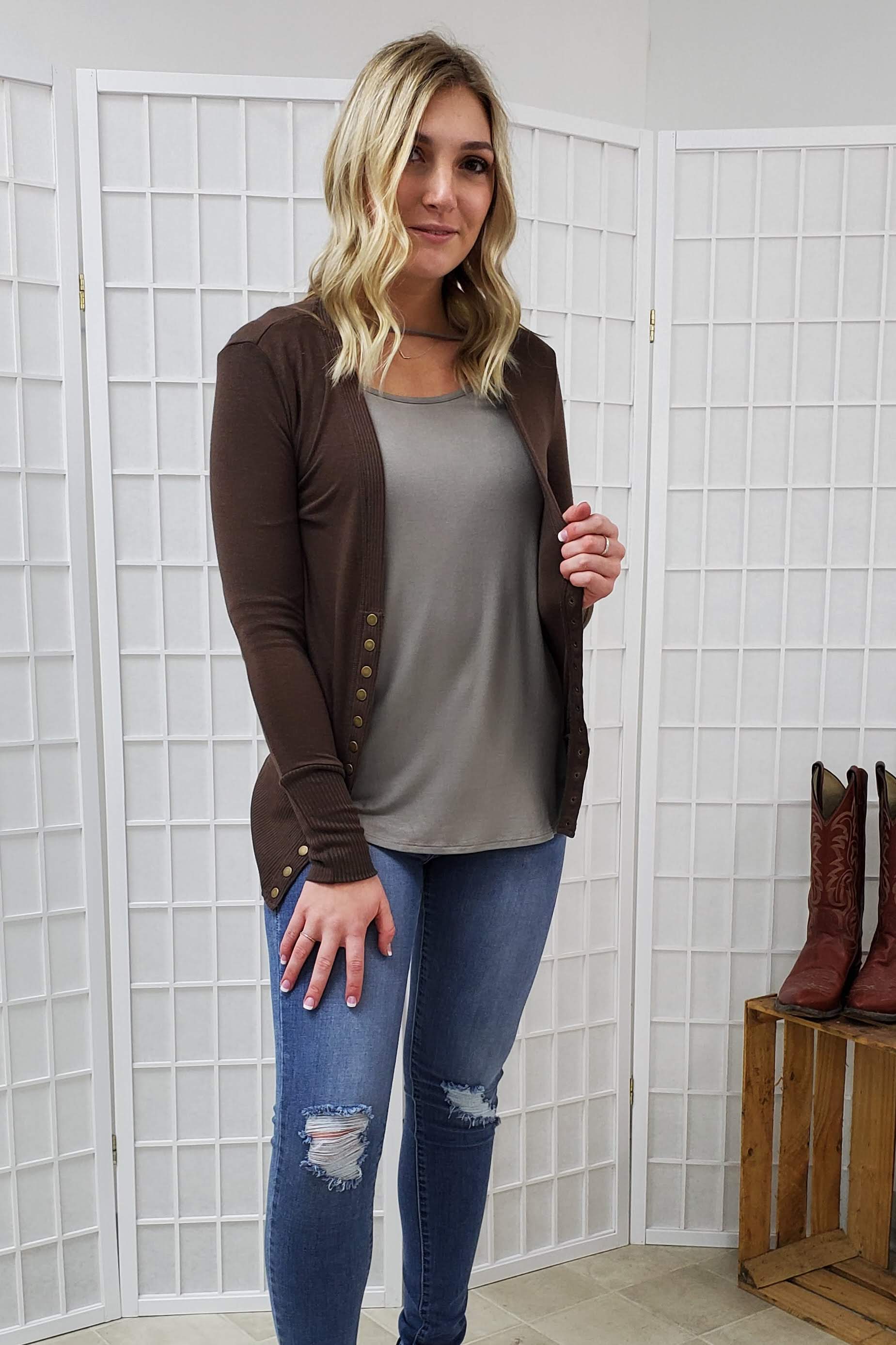 Brown Terrycloth Cardigan 70s Grandpa Sweater Button up