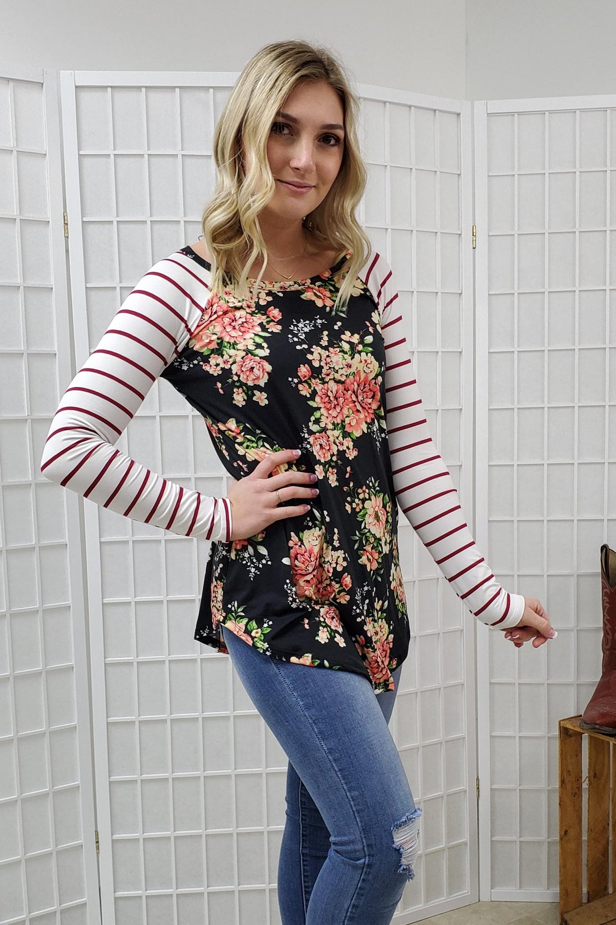Macey Brooke Floral Top SM, 1XL, 2XL