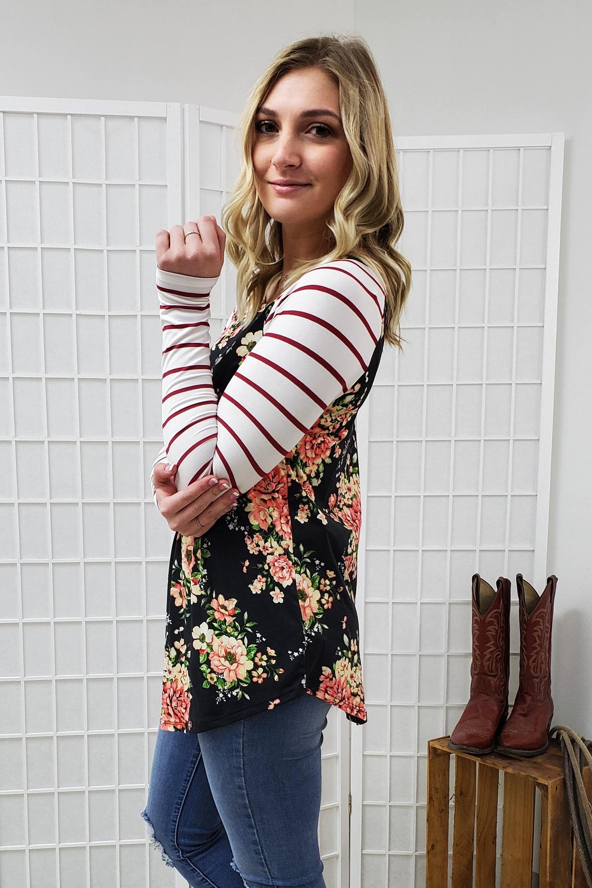 Macey Brooke Floral Top SM, 1XL, 2XL