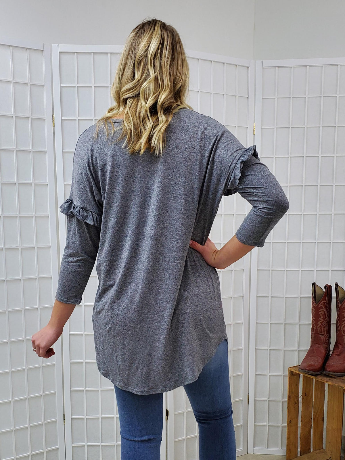 Paxton Ruffle Sleeve Top SM-3XL