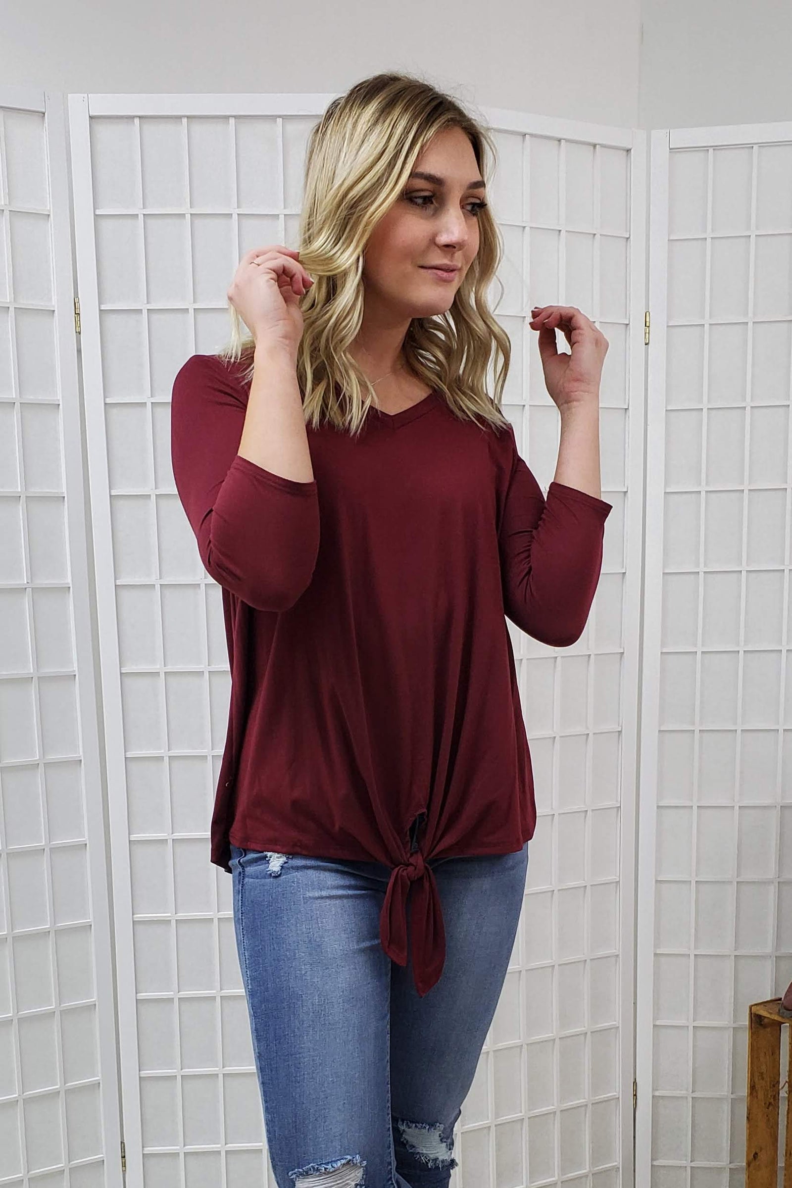 Laken Burgundy Top SMALL, MEDIUM D5