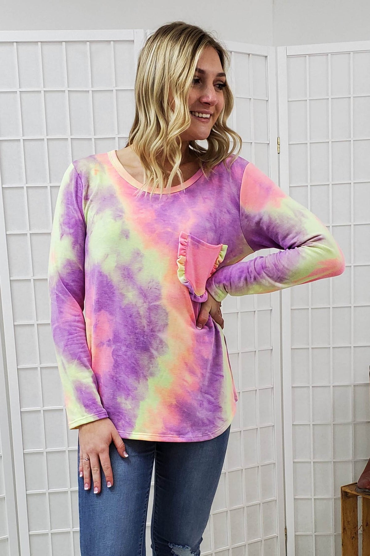 Janet Tie Dye Top SM, 2XL, 3XL