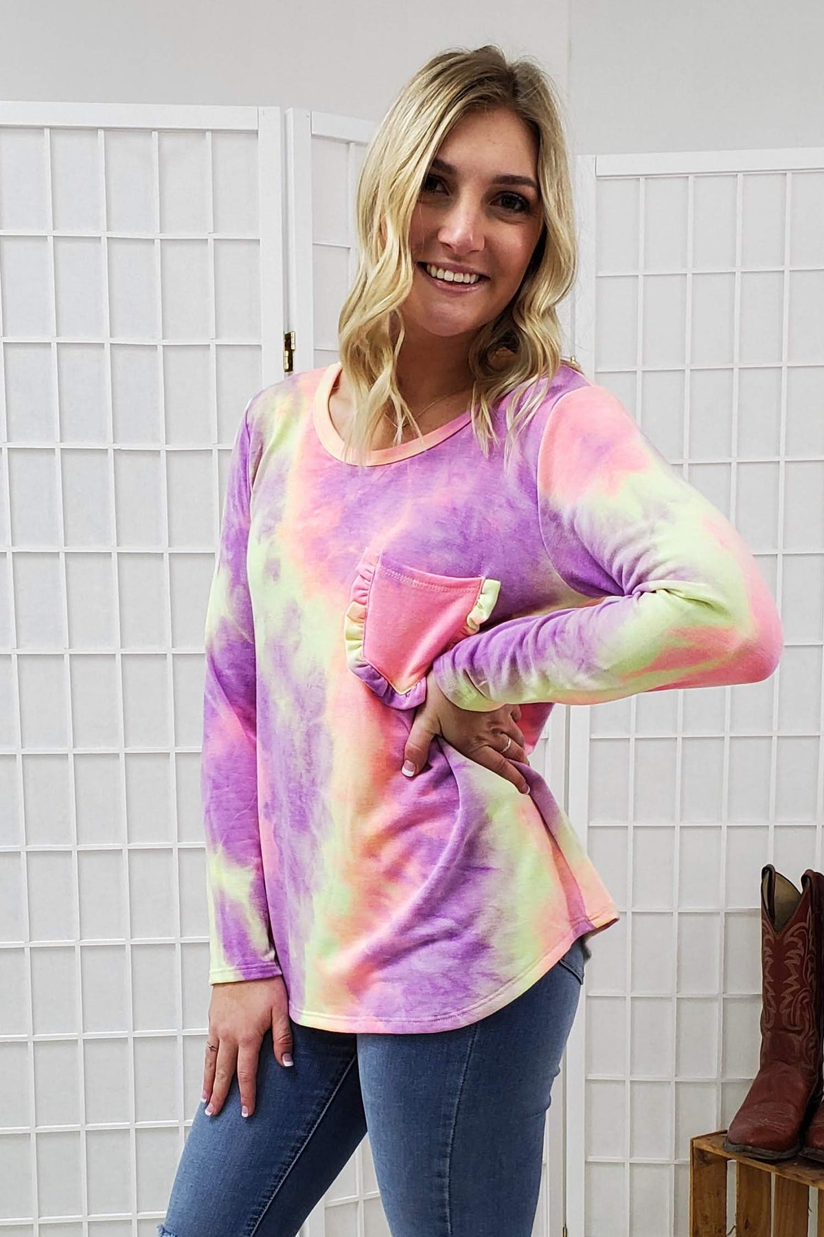 Janet Tie Dye Top SM, 2XL, 3XL