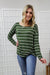 Shelby Dark Olive Striped Top