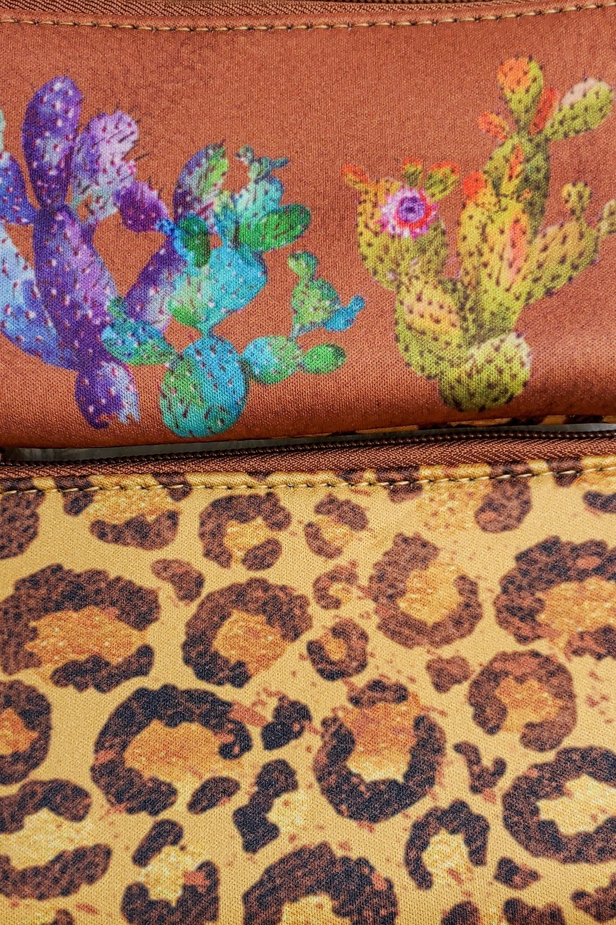 Leopard/Cactus Double Sided Pouch Wristlet