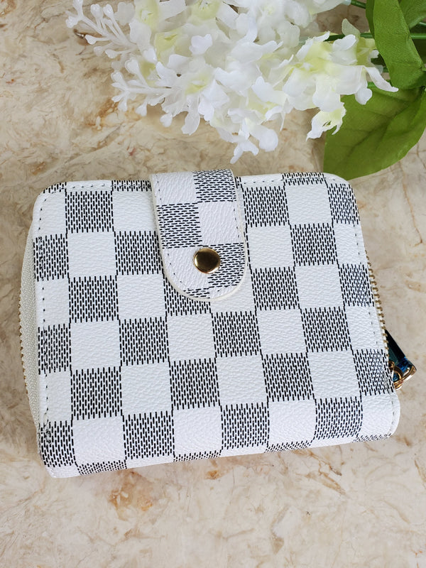 Brown Checkered Small Wallet - Twisted Spur Boutique