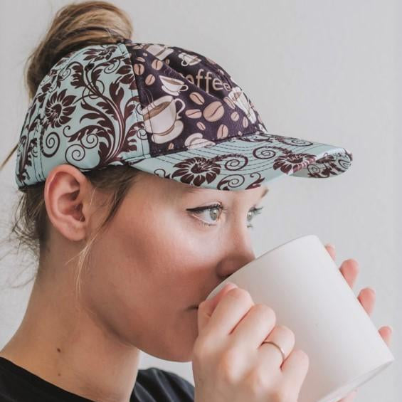 Coffee Bean Floral Ponytail Womens Hat 💕BUNDLE+OFFER