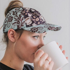 Coffee Bean Floral Ponytail Womens Hat 💕BUNDLE+OFFER
