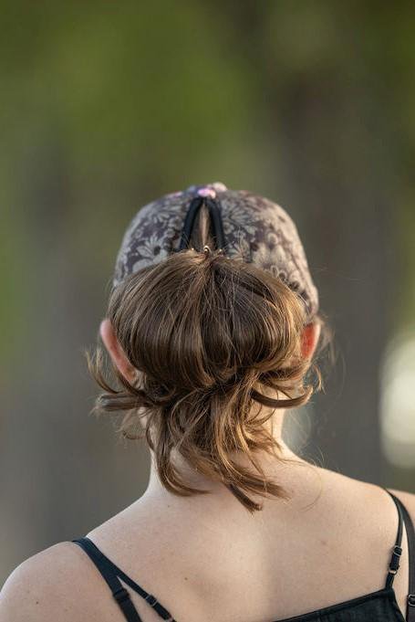 Bull Floral Messy Bun Ponytail Hat