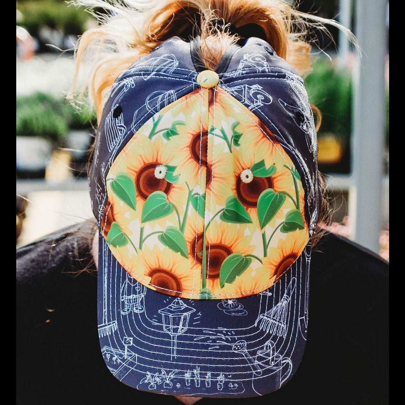 Sunflower Garden Ponytail Womens Hat 💕BUNDLE+OFFER