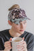 Coffee Floral Messy Bun Ponytail Hat