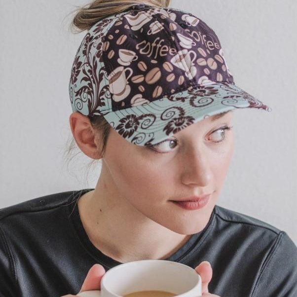 Coffee Bean Floral Ponytail Womens Hat 💕BUNDLE+OFFER