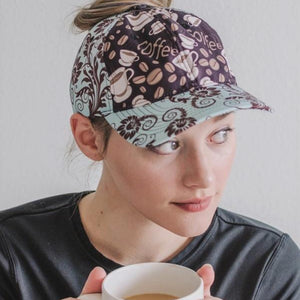 Coffee Bean Floral Ponytail Womens Hat 💕BUNDLE+OFFER