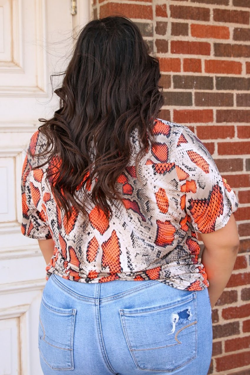 Rylan Snakeskin Top SM, MED, LG, 3XL D5