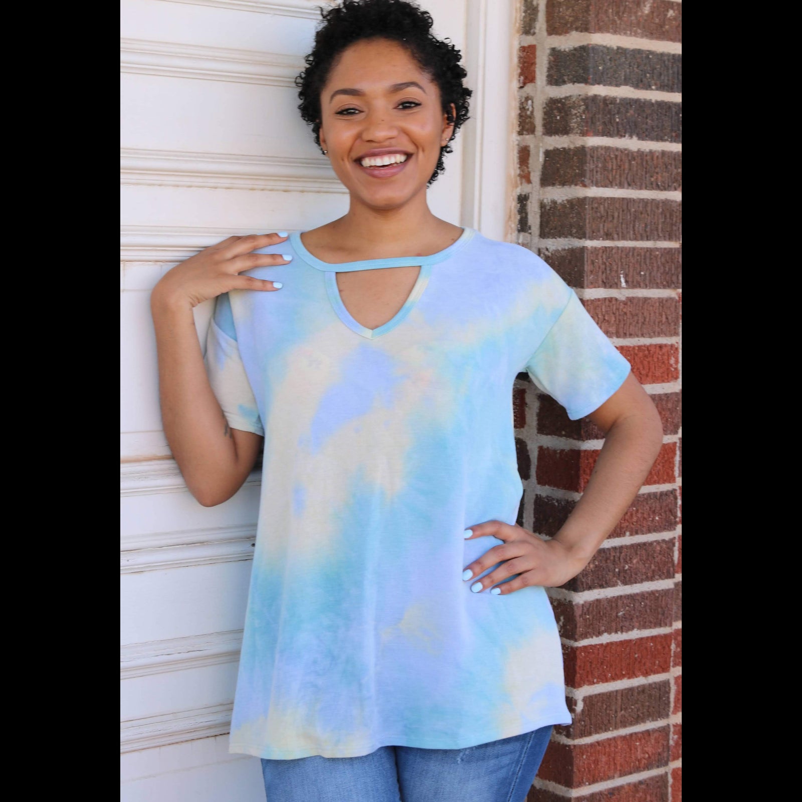 HEIMISH Rayna Tie Dye KeyHole Top Womens 2X 💕BUNDLE+OFFER