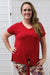 Avelyn Red Front Tie Top
