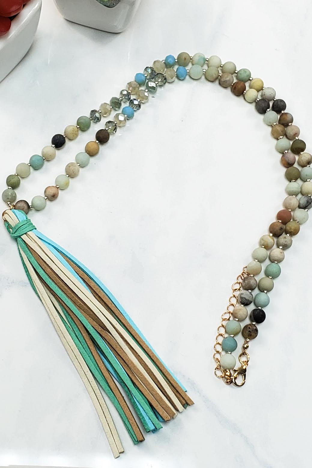 Natural Stone Tassel Necklace HDN-2238 D5