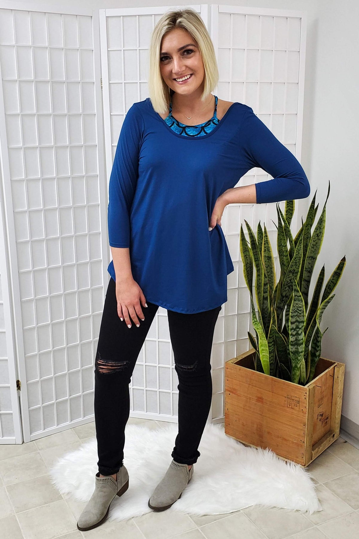 Lyndi Teal Mermaid Detail Top SM, 1XL, 2XL