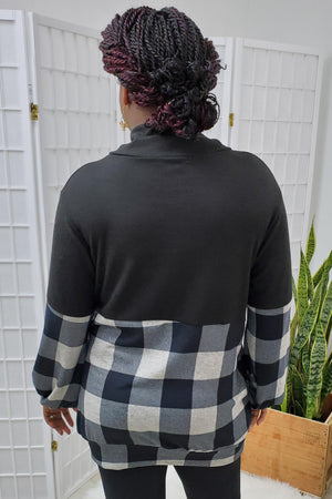 Mable Black Plaid Top