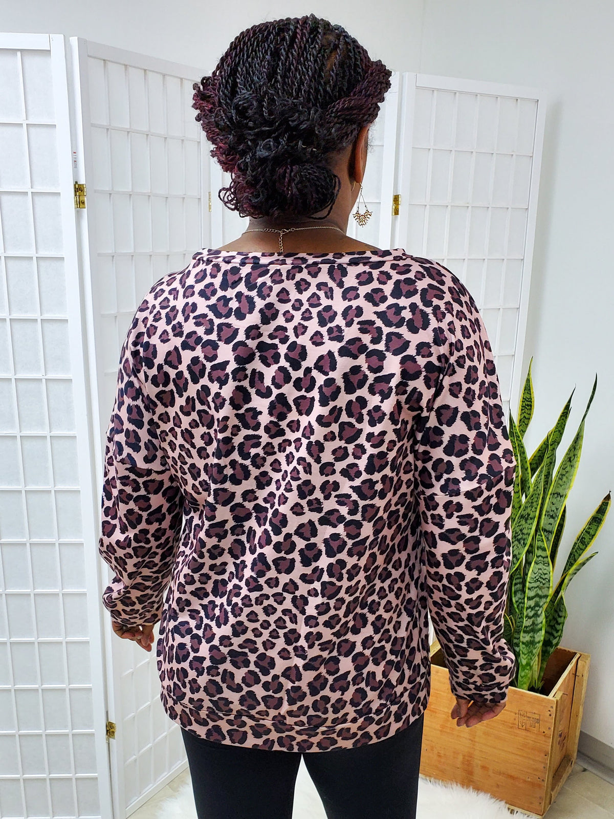 Kimber Leopard Pullover Top SM, LG