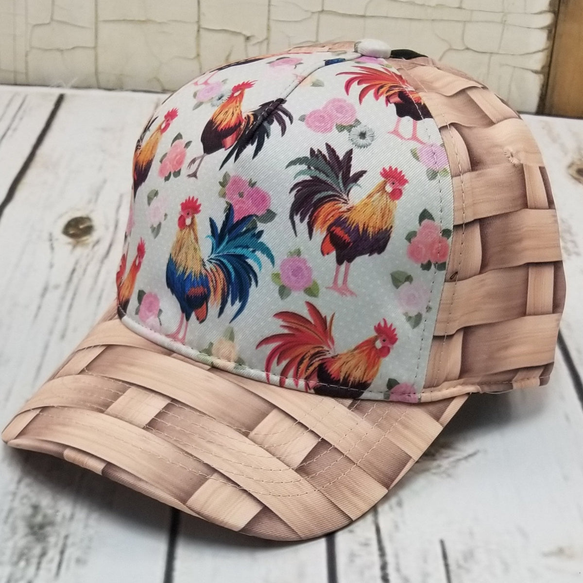 Rooster Flowers Basket Ponytail Womens Hat 💕BUNDLE+OFFER