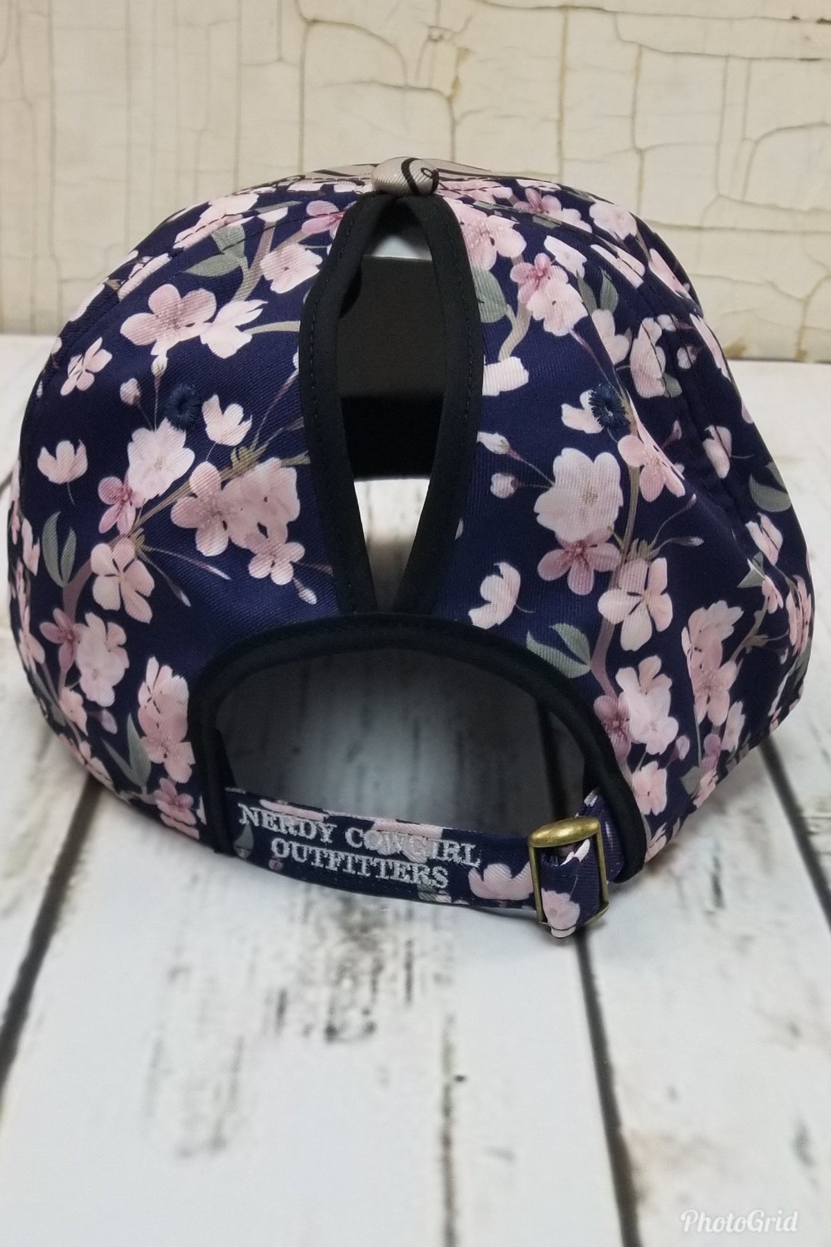 Camp Flowers Messy Bun Ponytail Hat