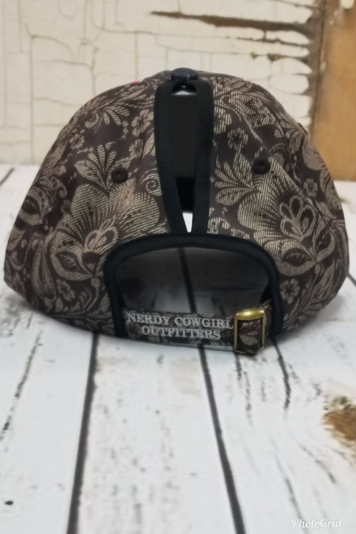 Bull Floral Messy Bun Ponytail Hat