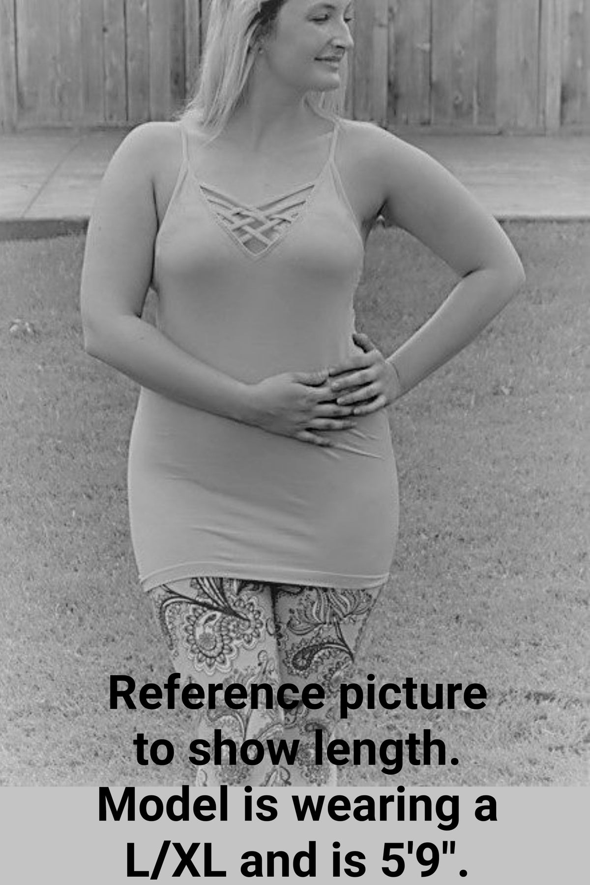 Thelma Coffee V-Neck Criss-Cross Cami SM-3XL