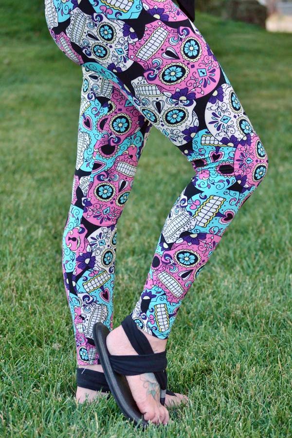Periwinkle Pink Skull Leggings *LIMITED SPECIALIZED PRINTS*
