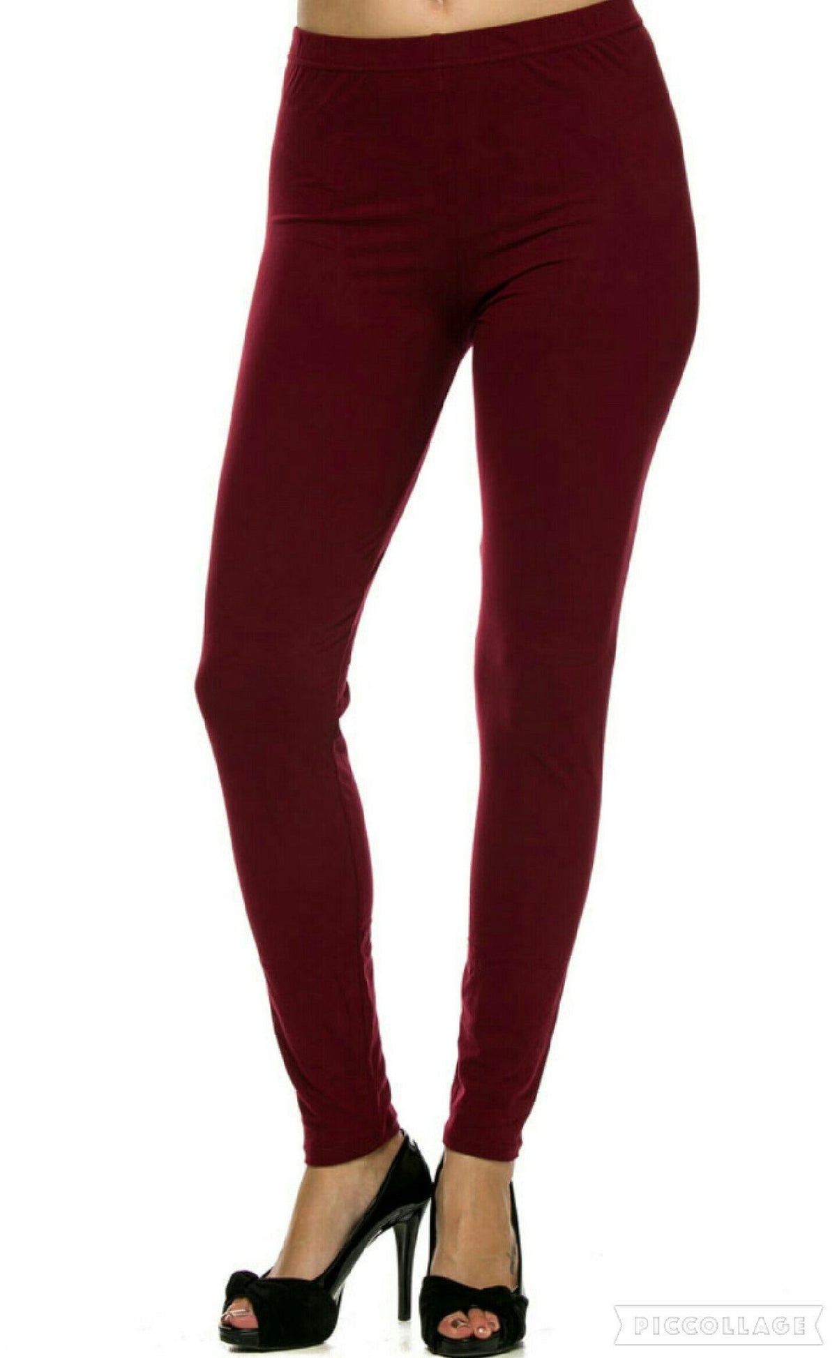 Solid Burgundy Leggings