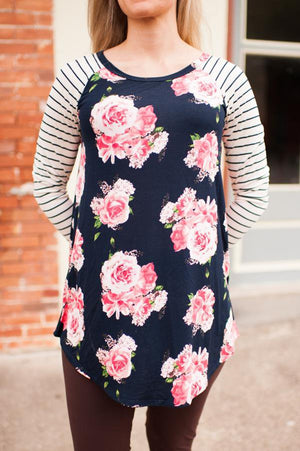 Kaely Navy Floral Top