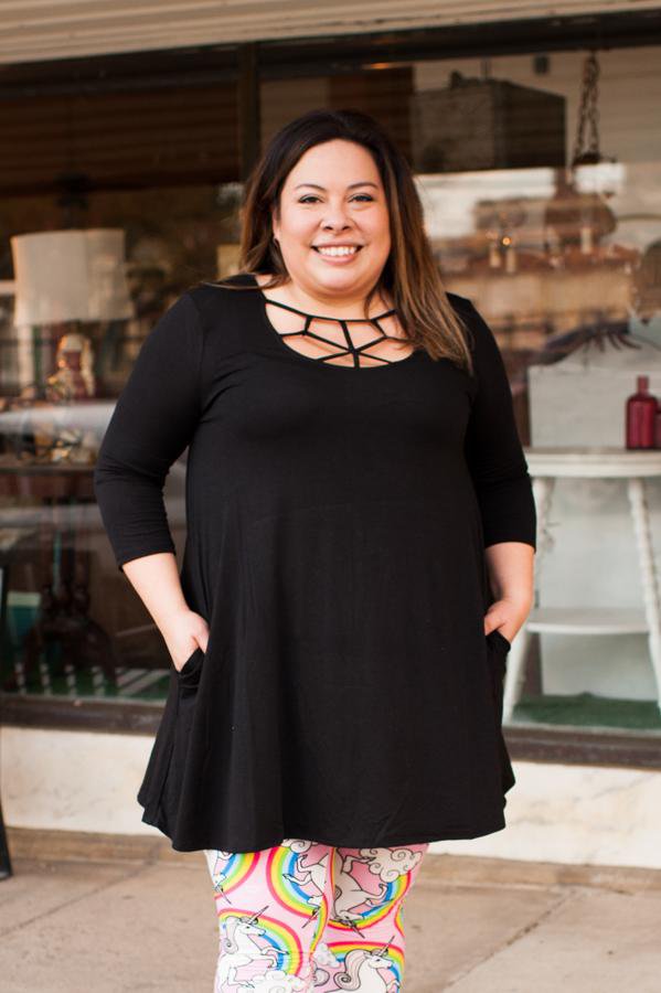 Jennie Black Tunic SMALL, MEDIUM D5